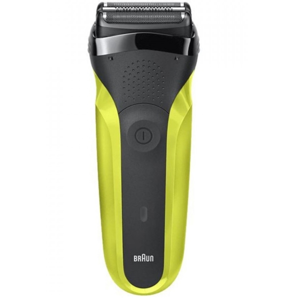 Braun 300 BLK/VTGRN/D, Electric Shaver, Black/Yellow