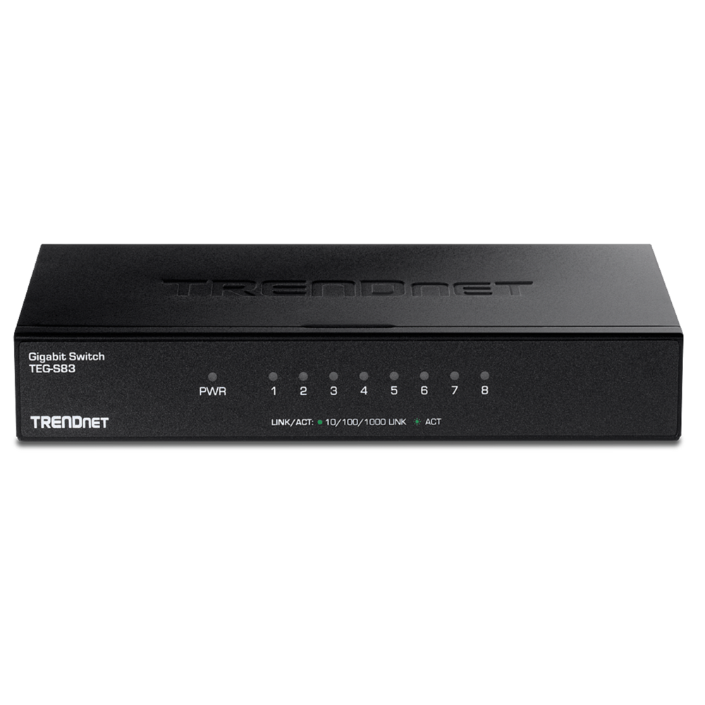 Trendnet TEG-S83, 8-Port Gigabit, Switch, Black