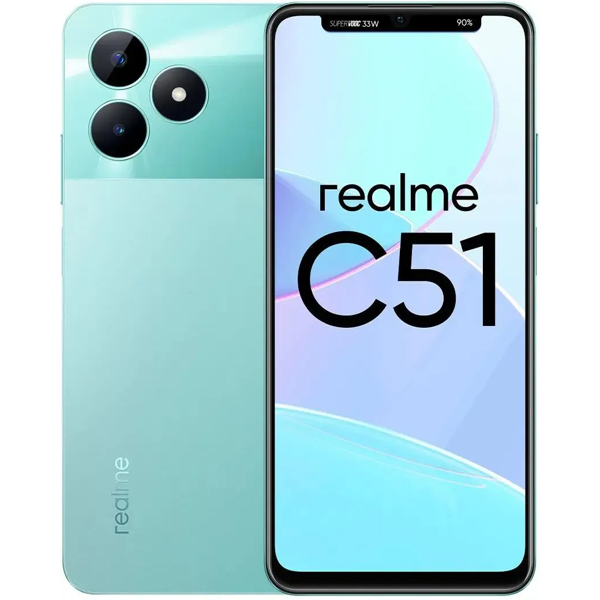 მობილური ტელეფონი Realme C51, 4GB, 128GB, Dual Sim, LTE, NFC, Mint Green