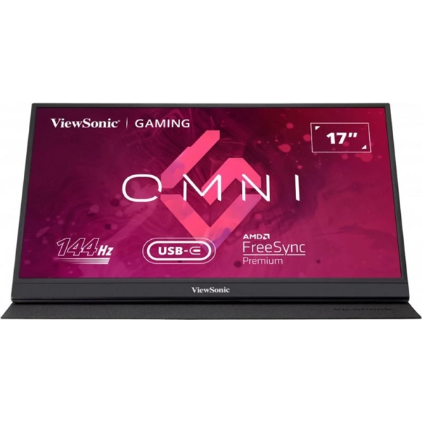 პორტატული მონიტორი ViewSonic VX1755, 17", Portable Gaming Monitor, FHD, IPS, HDMI, USB-C, DP, 3.5mm, Black/Silver