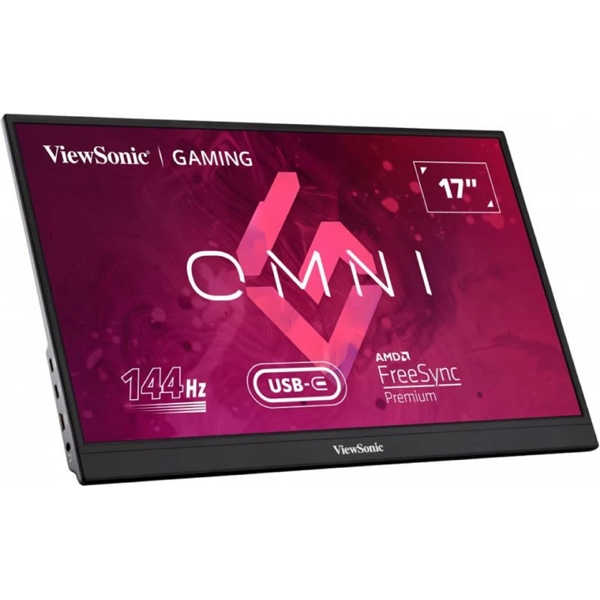 პორტატული მონიტორი ViewSonic VX1755, 17", Portable Gaming Monitor, FHD, IPS, HDMI, USB-C, DP, 3.5mm, Black/Silver