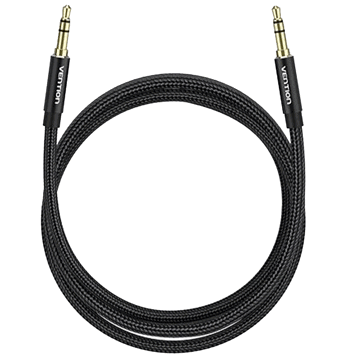 აუდიო კაბელი VENTION BAWBI Cotton Braided 3.5mm Male to Male Audio Cable 3M Black