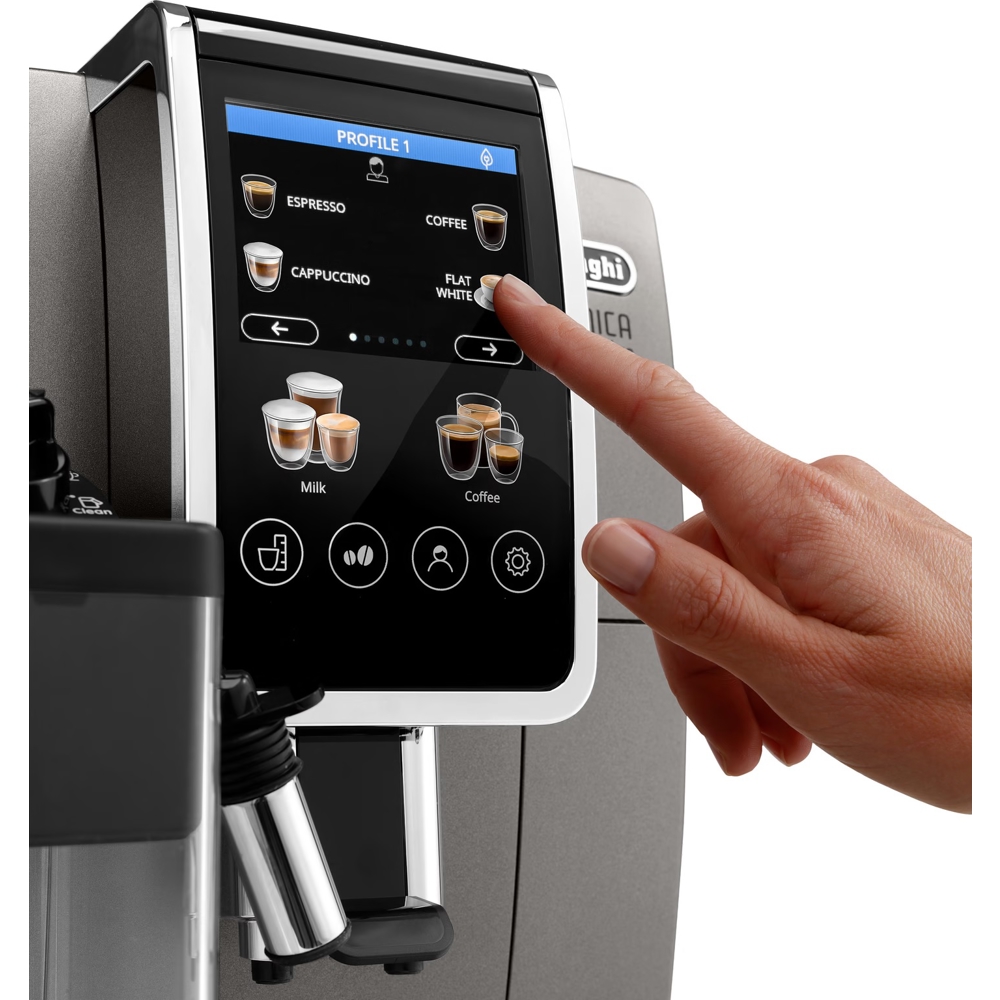 ყავის აპარატი DeLonghi ECAM380.95.TB Dinamica Plus, 1450W, 1.8L, Coffee Machine, Grey