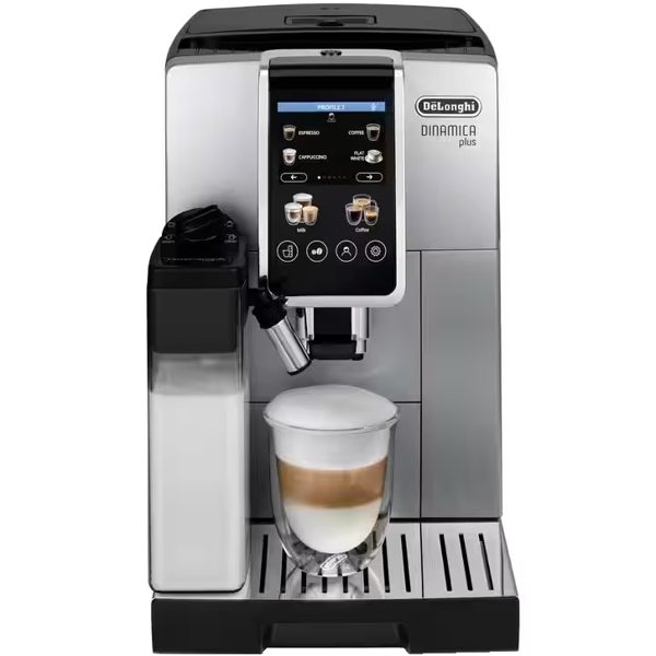 ყავის აპარატი DeLonghi ECAM380.85.SB Dinamica Plus, 1450W, 1.8L, Coffee Machine, Black/Silver