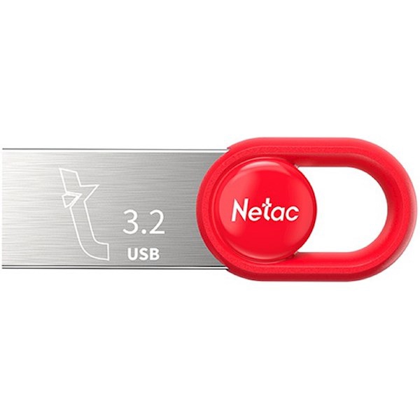 Netac NT03UM2N-128G-32RE, 128GB, USB 3.2, Silver/Red