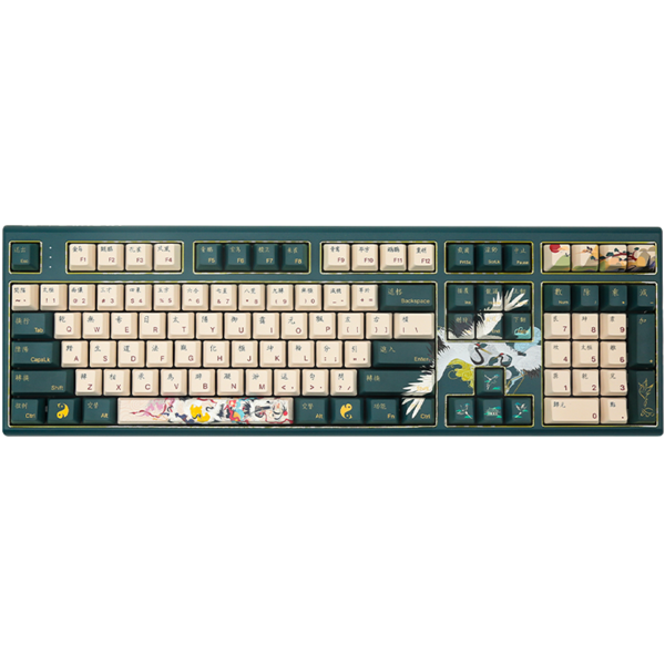 Varmilo Lure VBM108 Crane, EC V2 Sakura, Wired, USB, Keyboard, White/Green