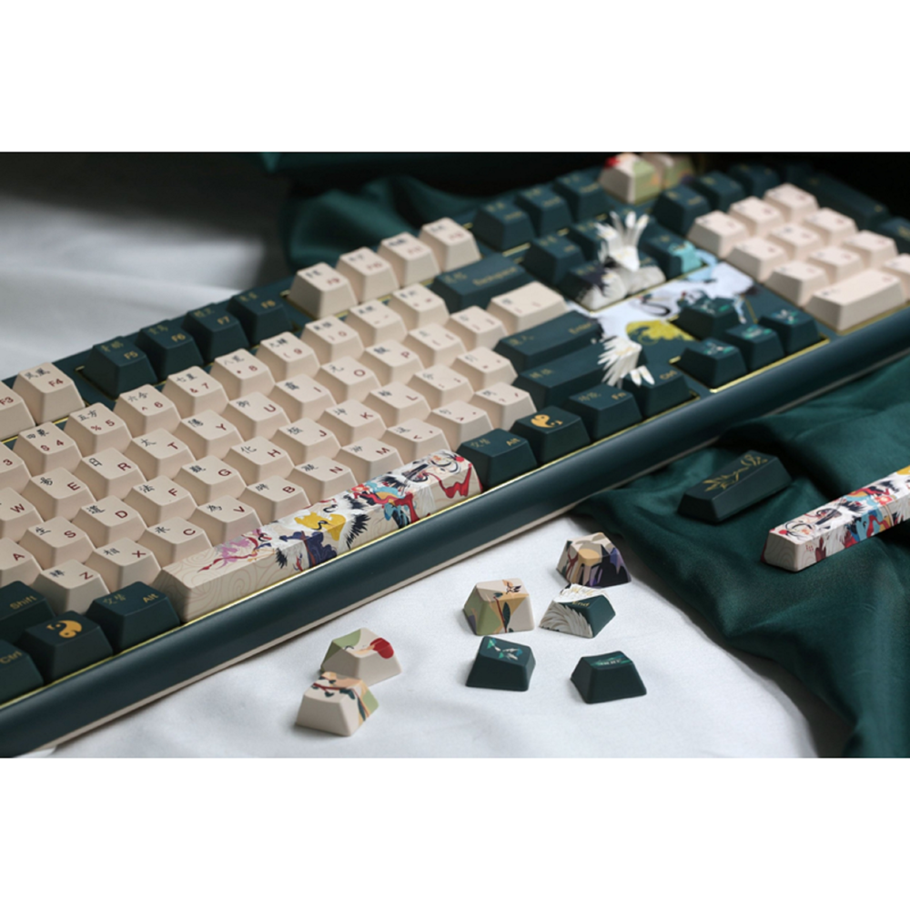 კლავიატურა Varmilo Lure VBM108 Crane, EC V2 Sakura, Wired, USB, Keyboard, White/Green