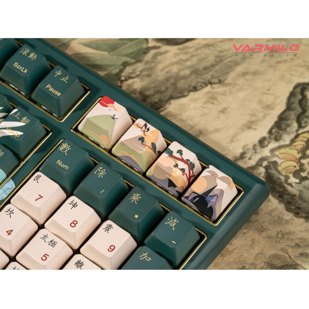 კლავიატურა Varmilo Lure VBM108 Crane, EC V2 Sakura, Wired, USB, Keyboard, White/Green