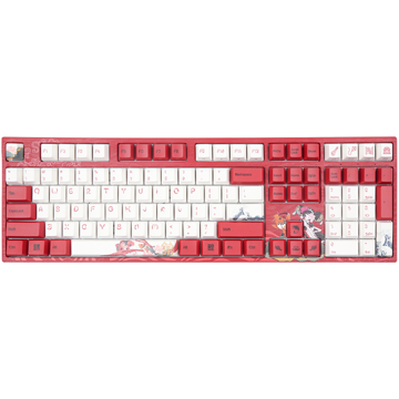 Varmilo VEM108 Koi, EC V2 Rose, Wired, USB, Keyboard, White/Red