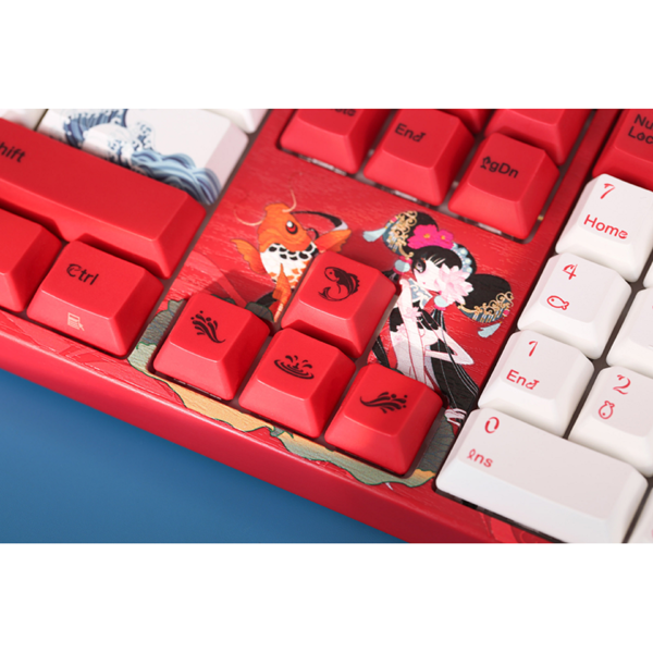 Varmilo VEM108 Koi, EC V2 Rose, Wired, USB, Keyboard, White/Red