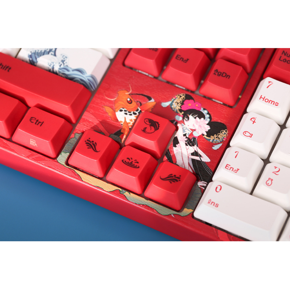 კლავიატურა Varmilo VEM108 Koi, EC V2 Rose, Wired, USB, Keyboard, White/Red