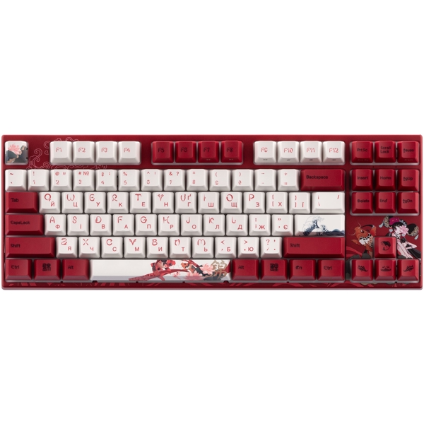 კლავიატურა Varmilo VEM87 Koi, EC V2 Sakura, Wired, USB, Keyboard, White/Red