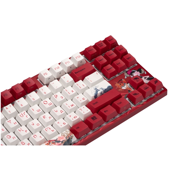 კლავიატურა Varmilo VEM87 Koi, EC V2 Sakura, Wired, USB, Keyboard, White/Red