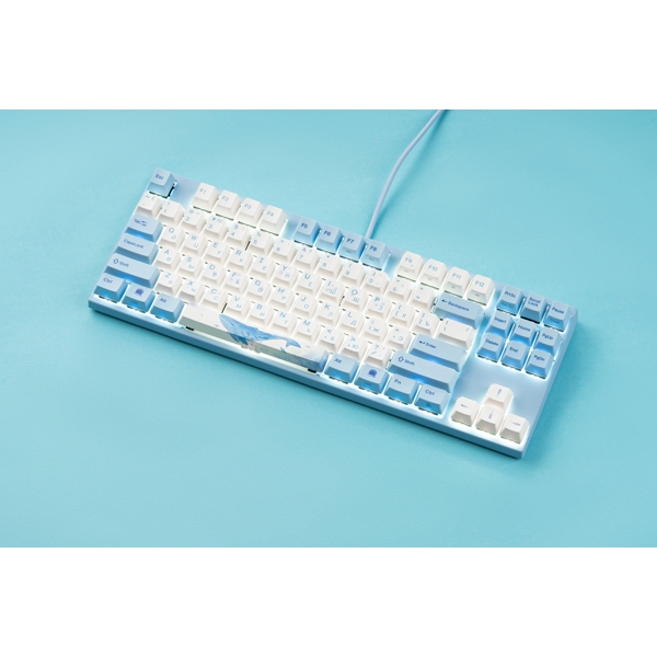 კლავიატურა Varmilo VEM87 Sea Melody, EC V2 Rose, Wired, USB, Gaming Keyboard, White/Blue