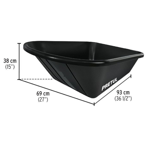 ხელის ურიკა Pretul TP-5N, 350Kg, Wheelbarrow, Black