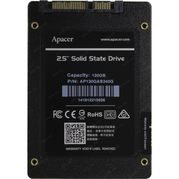 Apacer AP120GAS340G-1 AS340 PANTHER, 120GB, 2.5", Internal Hard Drive