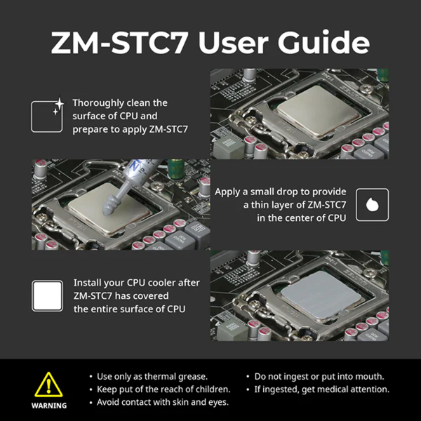 თერმო პასტა Zalman ZM-STC7, 4G, Thermal Paste, Grey