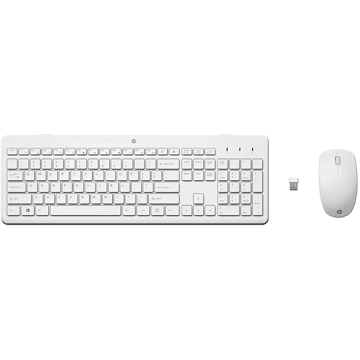 კლავიატურა + მაუსი HP 3L1F0AA 230, Wireless, USB, Keyboard And Mouse, White