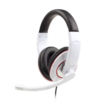 ყურსასმენი Gembird MHS-001-GW Stereo headset 3.5 mm, Glossy white, Built-in microphone