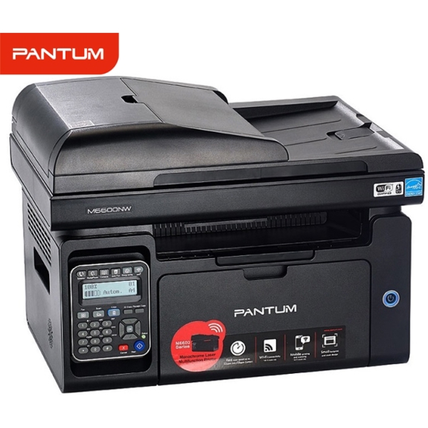 პრინტერი Pantum M6600NW A4 Multifunction Laser Printer MFP 22ppm (A4) / 600 MHz / 256mb /USB 2.0 Hi-Speed; 100base-txEthernet; WiFi 802.11b/g/n  Print/Copy/Scan/Fax 20,000 pages