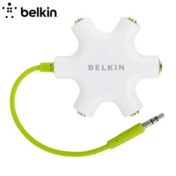 Belkin Rockstar Multi Headphone Splitter audio hub (Light Green)