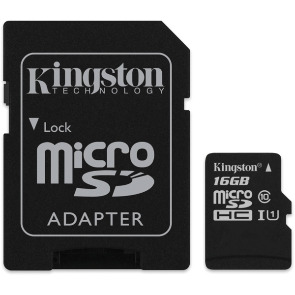 KINGSTON microSD 16GB Class10+adaptor