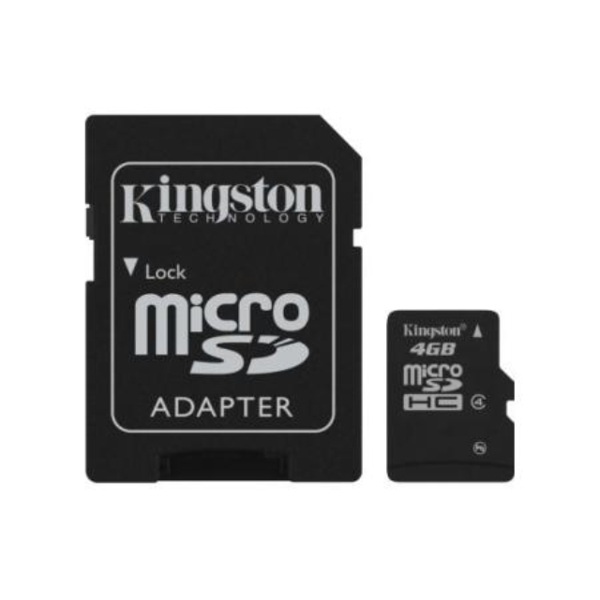 KINGSTON microSD 4GB Class4+adaptor