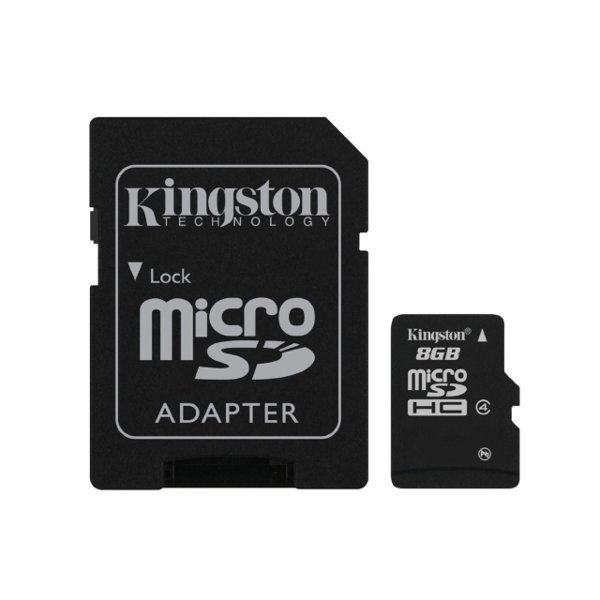 KINGSTON microSD 8GB Class4+adaptor