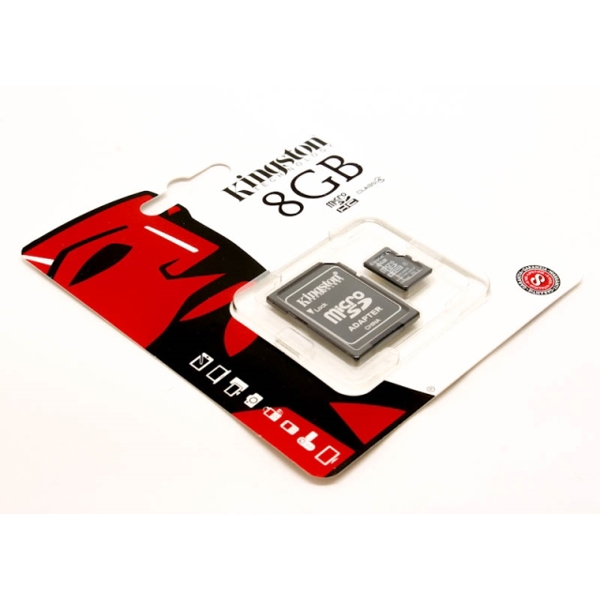 KINGSTON microSD 8GB Class4+adaptor