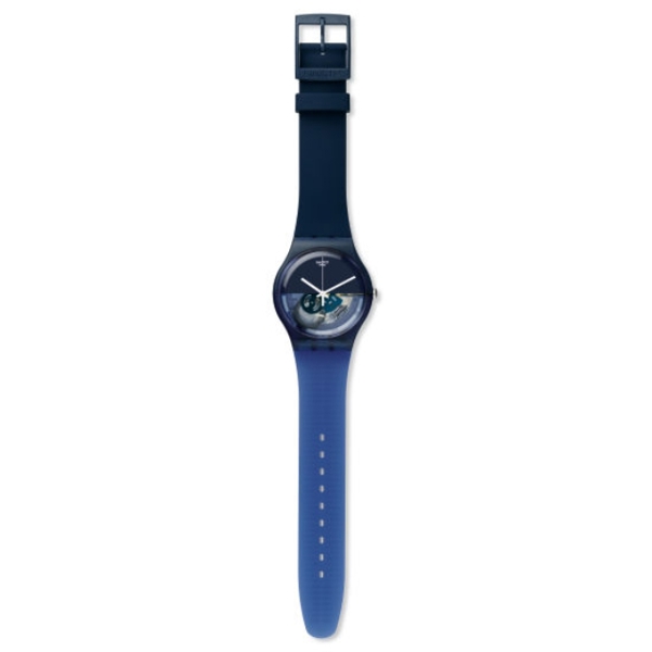 Swatch Blue Depth Blue Dial Blue Silicone Unisex Watch SUON105