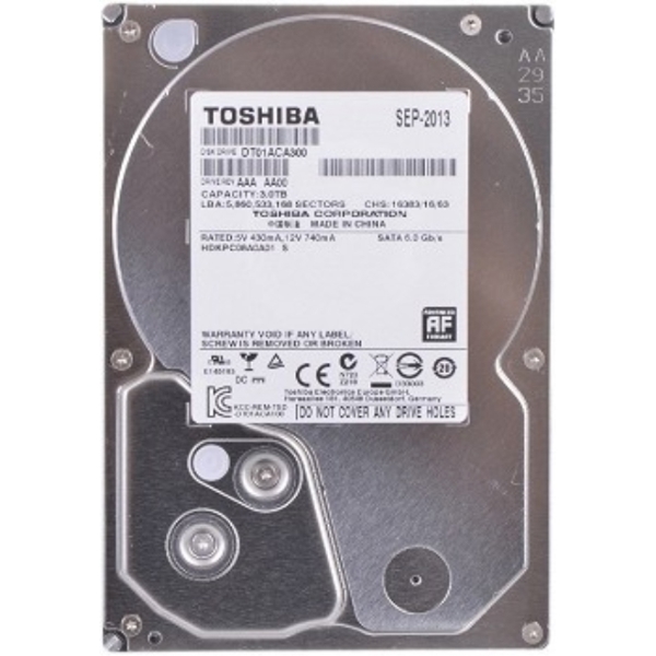  HDD SATA 3.5" 3TB TOSHIBA DT01ACA300 7200PM 64MB SATA-III 6GBS