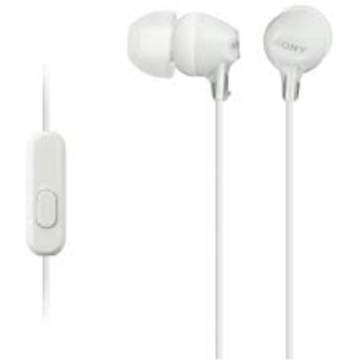 ყურსასმენი  SONY MDR-EX15APW IN-EAR HEADPHONES WITH REMOTE WHITE