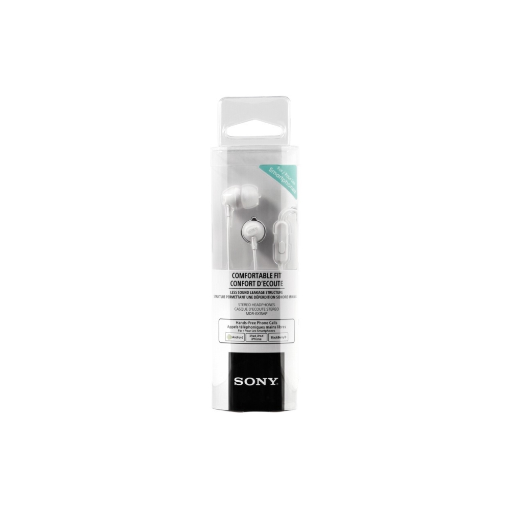 ყურსასმენი  SONY MDR-EX15APW IN-EAR HEADPHONES WITH REMOTE WHITE