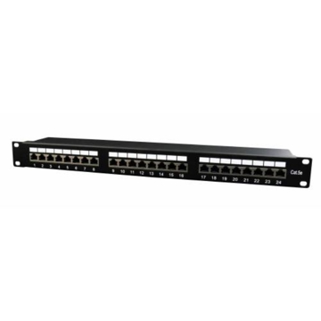 საკომუნიკაციო პანელი  PATCH PANEL NPP-C524CM-001CAT.5E 24 PORT SHIELDED PATCH PANEL