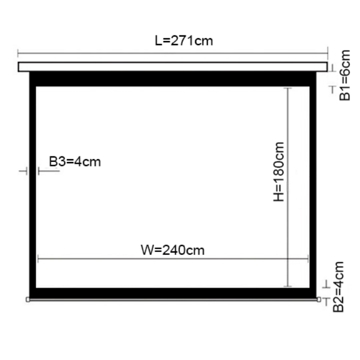 პროექტორის ეკრანი BRATECK  SCREEN PSAC120D,ELECTRICRATIO 4:3,DIAGONAL 120",VIEW SIZE (W*H) 2.40X1.80M