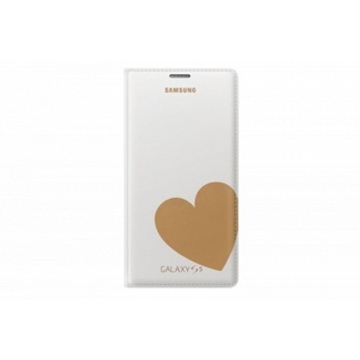 MOBILE CASES SAMSUNG SAMSUNG GALAXY S5  FLIP  COVER MOSCHINO HEART  WHITE GOLD