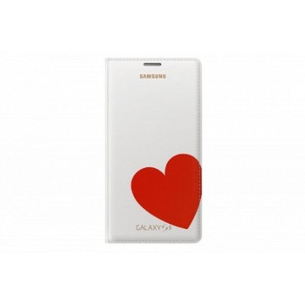 MOBILE CASES SAMSUNG SAMSUNG GALAXY S5  FLIP  COVER MOSCHINO HEART  WHITE RED