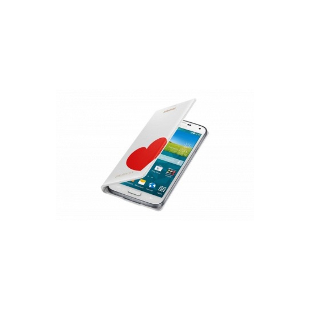 MOBILE CASES SAMSUNG SAMSUNG GALAXY S5  FLIP  COVER MOSCHINO HEART  WHITE RED
