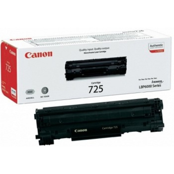 კარტრიჯი  CANON ORIGINAL LJ 725 BLACK  1600@5% LBP 6000LBP6020 MF3010