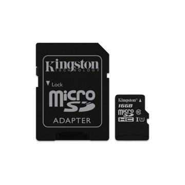 მეხსიერების ბარათი KINGSTON  16GB SD   SDC10G216GB  (MICRO+ADAPTER) CLASS10