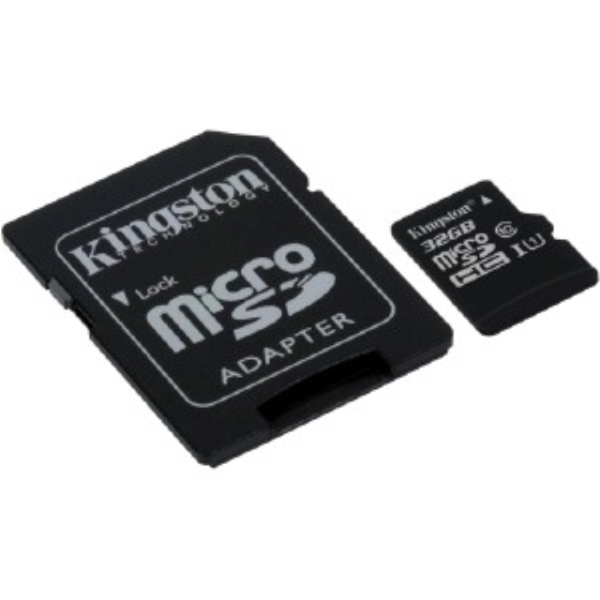 მეხსიერების ბარათი KINGSTON  32GB  SDC10G232GB  (MICRO+ADAPTER) CLASS10