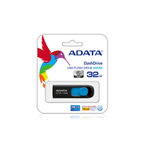 USB ფლეშ მეხსიერება A-Data UV128 32GB USB 3.0 Black/Blue