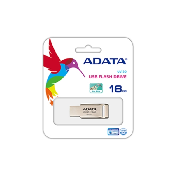 USB მეხსიერების ბარათი A-Data UV130 16 GB, USB 2.0, Golden