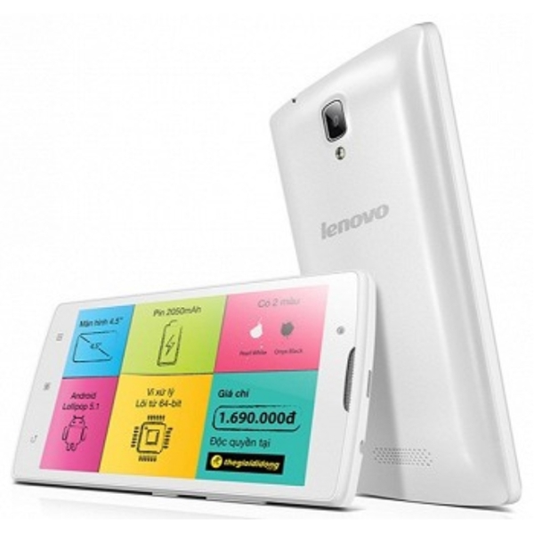 LENOVO A2010 8GB WHITE (PA1J0005UA) 4.5" (480x854) TFT, MT6735M 1.0GHz, 1GB (Micro SD 32GB), Dual SIM card, Micro USB v2.0, A-GPS, LTE, Wi-Fi 802.11 b/g/n, Wi-Fi hotspot, BT 4.0, 2000mAh Li-Ion battery, Camera: 5M back + 2M front, Android 5.1