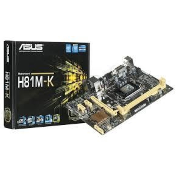 დედა დაფა   ASUS LGA 1150,H81M-K,   H81, 1PCIX, 2PCIE, VIDEO, 2DDR3, GLAN