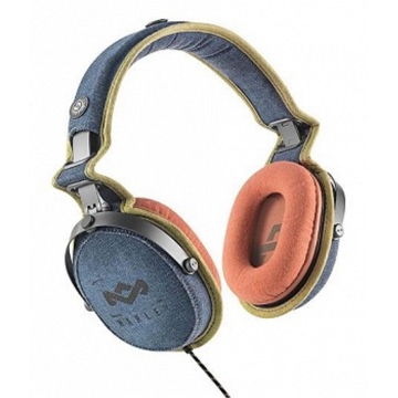 HEADPHONE HOUSE OF MARLEY EM-JH063-BD RISE UP OVER-EAR HEADPHONES WITH REMOTE AND MICROPHONE (BLUE DENIM)