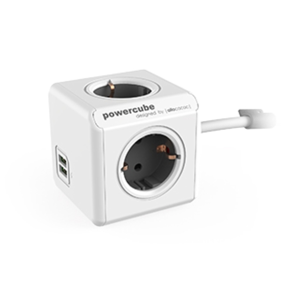 დენის გამანაწილებელი SURGE PROTECTION ALLOCACOC 1402GYDEEUPC 1.5M EXTENDED +2 USB 5V  2.1A WHITE