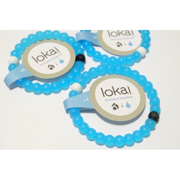 სამაჯური Lokai Bracelet outlets Silicone Bead For Women Men Blue Size M