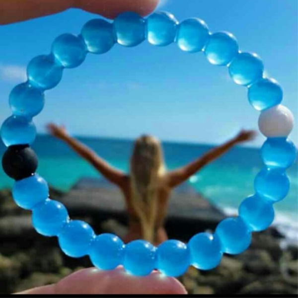 სამაჯური Lokai Bracelet outlets Silicone Bead For Women Men Blue Size M