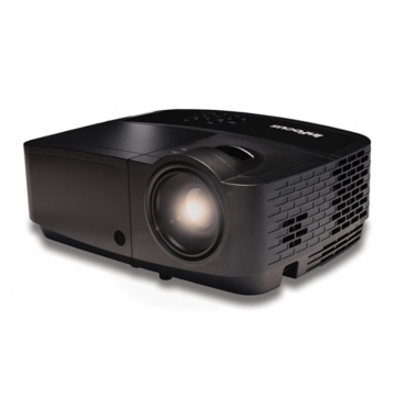 InFocus IN112x Projector: SVGA (800 x 600) resolution; Up to 10,000-hour lamp; 3200 lumens; Contrast ratio of 15000:1; HDMI 1.4, VGA x 2, Composite video, S-Video, 3.5 mm stereo in x 2, 3.5mm stereo out, VGA monitor out, RS232C